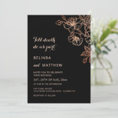 Till Death Do Us Part Copper Black Wedding Kaart (Staand voorkant)