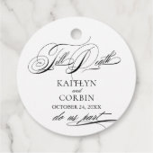 Till Death Do Us Part Elegant Gothic Wedding Bedankjes Labels (Achterkant)