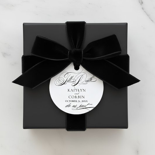 Till Death Do Us Part Elegant Gothic Wedding Bedankjes Labels