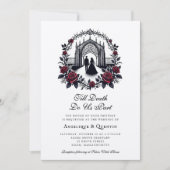 Till Death Do Us Part Elegant Gothic Wedding Kaart (Voorkant)