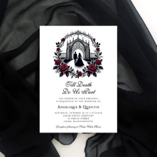 Till Death Do Us Part Elegant Gothic Wedding Kaart