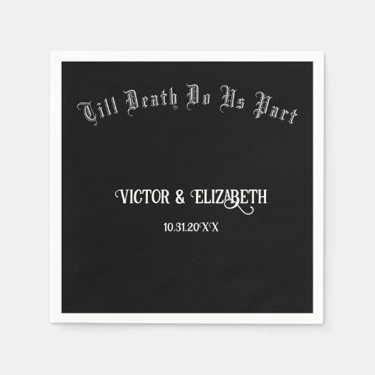 Till Death Do Us Part Elegant Gothic Wedding Servet (Voorkant)