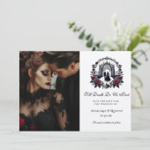 Till Death Do Us Part Elegante Gothic Save the Dat Kaart (Staand voorkant)