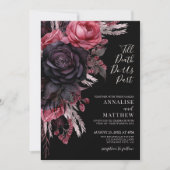 Till Death Do Us Part Gothic Black Bloemen Huwelij Kaart (Voorkant)