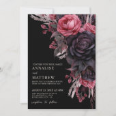 Till Death Do Us Part Gothic Black Bloemen Huwelij Kaart (Voorkant)