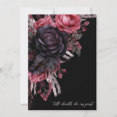 Till Death Do Us Part Gothic Black Bloemen Huwelij Kaart (Achterkant)