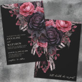 Till Death Do Us Part Gothic Black Bloemen Huwelij Kaart