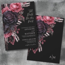 Till Death Do Us Part Gothic Black Bloemen Huwelij