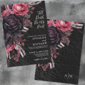 Till Death Do Us Part Gothic Black Bloemen Huwelij Kaart