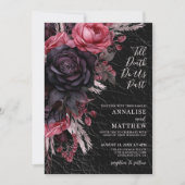 Till Death Do Us Part Gothic Black Bloemen Huwelij Kaart (Voorkant)