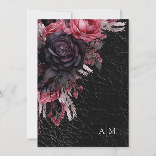 Till Death Do Us Part Gothic Black Bloemen Huwelij Kaart (Achterkant)