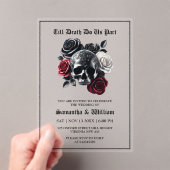Till Death Do Us Part Gothic Black Wedding Acryl Uitnodigingen (Insitu (Draagbaar))