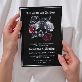 Till Death Do Us Part Gothic Black Wedding Kaart