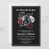Till Death Do Us Part Gothic Black Wedding Kaart (Voorkant)