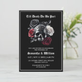 Till Death Do Us Part Gothic Black Wedding Kaart (Staand voorkant)