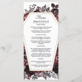Till Death Do us Part Gothic Bloemen Bruiloft Menu (Voorkant)