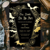 Till Death Do Us Part Gothic Glam Black Wedding Folie Uitnodiging