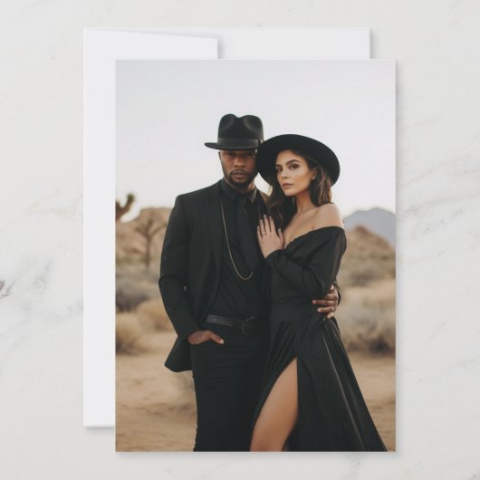 Till Death Do us Part Gothic Glam bruiloft uitnodi Kaart (Achterkant)