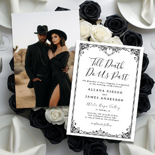 Till Death Do us Part Gothic Glam bruiloft uitnodi Kaart