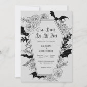 Till Death Do Us Part Gothic Grey Bloemen Huwelijk Kaart (Voorkant)