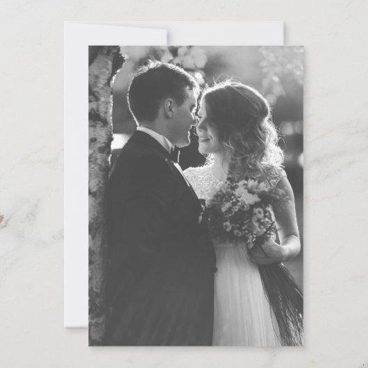 Till Death Do Us Part Gothic Grey Bloemen Huwelijk Kaart (Achterkant)