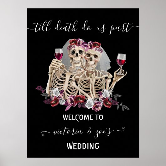 Till death do us Part Gothic Skeleton Brides Welko Poster (Voorkant)
