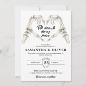 Till Death Do Us Part Gothic Skeleton Heart Weddin Kaart (Voorkant)