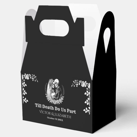 Till Death Do Us Part Gothic Skeleton Wedding Bedankdoosjes (Geopend)
