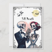 Till Death Do Us Part Gothic Skeleton Wedding Kaart (Achterkant)
