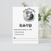 Till Death Do Us Part Gothic Skeleton Zwart-wit RSVP Kaartje (Staand voorkant)