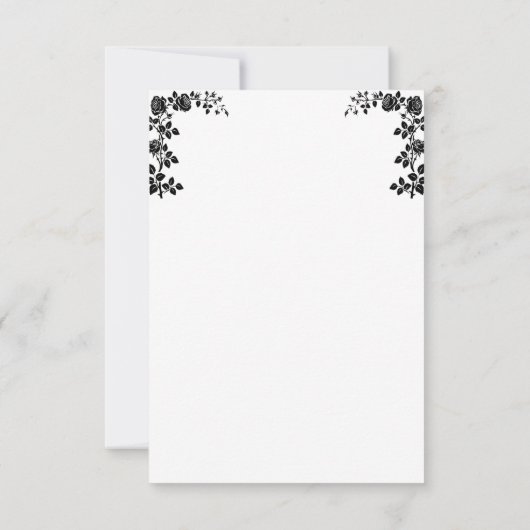 Till Death Do Us Part Gothic Skeleton Zwart-wit RSVP Kaartje (Achterkant)