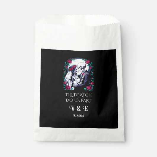 Till Death Do Us Part Gothic Skeletons Wedding Bedankzakje (Voorkant)