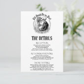 Till Death Do Us Part Gothic Skeletons Wedding Informatiekaartje (Staand voorkant)