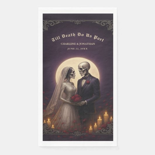 Till Death Do Us Part Gothic Skeletons Wedding Servet (Voorkant)