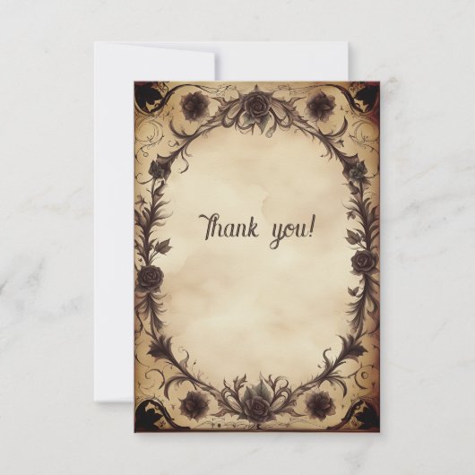 Till Death Do Us Part Gothic stijl Dank je wel RSVP Kaartje (Voorkant)