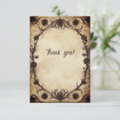 Till Death Do Us Part Gothic stijl Dank je wel RSVP Kaartje (Staand voorkant)