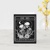 Till Death Do Us Part Gothic Wedding Match beroemd Kaart (Gele Bloem)