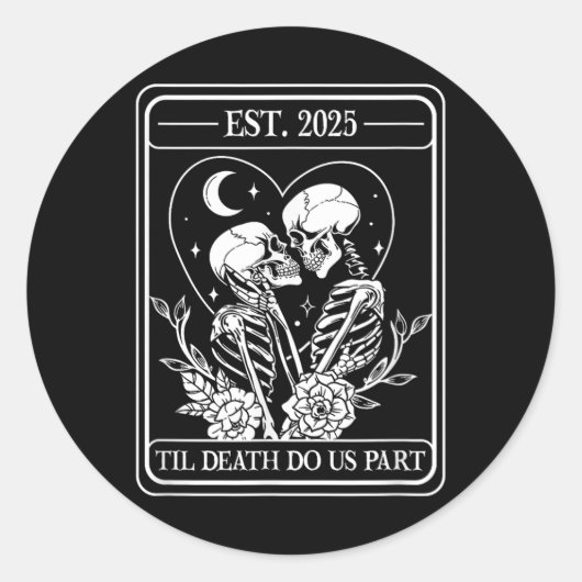 Till Death Do Us Part Gothic Wedding Match beroemd Ronde Sticker (Voorkant)