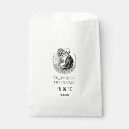 Till Death Do Us Part Gothic Zwart-Wit Skelet Bedankzakje