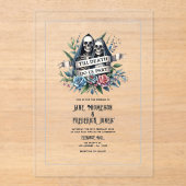 "Till Death Do Us Part" Gotische bruiloft Acryl Uitnodigingen (Voorkant)