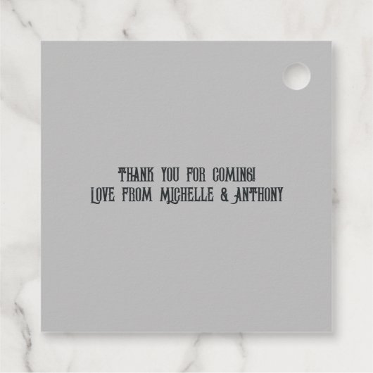 "Till Death Do Us Part" Gotische bruiloft Bedankjes Labels (Achterkant)