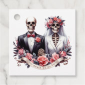 "Till Death Do Us Part" Gotische bruiloft Bedankjes Labels (Voorkant)