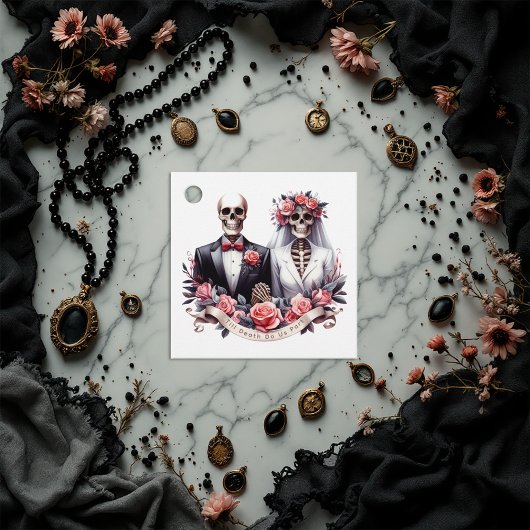 "Till Death Do Us Part" Gotische bruiloft Bedankjes Labels