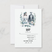 "Till Death Do Us Part" Gotische bruiloft RSVP Kaartje (Voorkant)