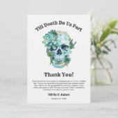 Till Death Do Us Part Gotische Halloween bruiloft Bedankkaart (Staand voorkant)