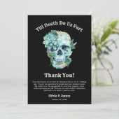 Till Death Do Us Part Gotische Halloween bruiloft Bedankkaart (Staand voorkant)