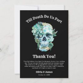 Till Death Do Us Part Gotische Halloween bruiloft Bedankkaart