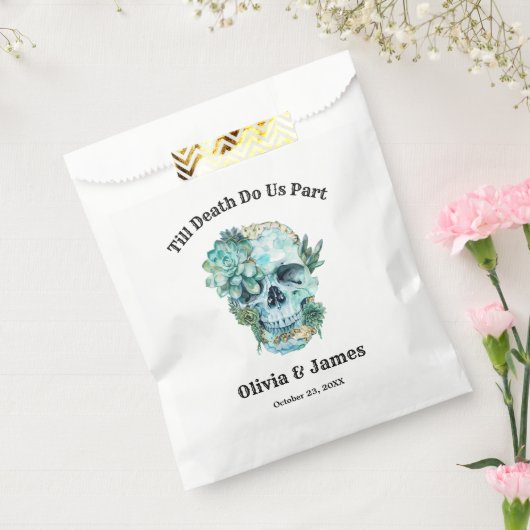 Till Death Do Us Part Gotische Halloween bruiloft Bedankzakje (Gezegeld)