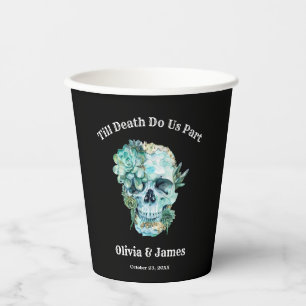 Till Death Do Us Part Gotische Halloween bruiloft Papieren Bekers