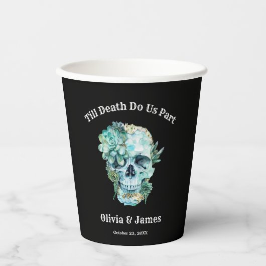 Till Death Do Us Part Gotische Halloween bruiloft Papieren Bekers (Voorkant)